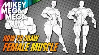 SHE-HULK Muscle Women From Simple Shapes (How To Draw)