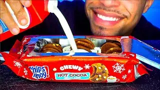 CHIPS AHOY! CHEWY HOT COCOA COOKIES WITH MILK CREAM EATING IN BOX MUKBANG SOUNDS