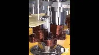 Induction motor automatic stator winding and inserting machine