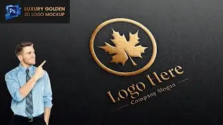 How to create a luxury golden 3D logo mockup on black paper in Adobe Photoshop