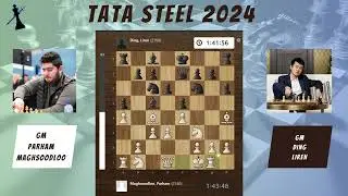 Bishop Sacrifice Parham Maghsoodloo vs Ding Lirenr- Round 5 Tata Steel Chess 2024 || King Sacrifice