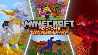 Dragon Fire Addon Full Showcase | Add Dragons In Your Minecraft Survival World!