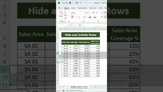 Excel Shortcut Keys | Hide and Unhide Rows in Microsoft Excel