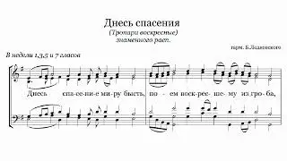 Днесь спасения (тропари воскресные) знам. расп. гарм. Б.Ледковского