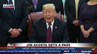 WATCH: President Trump Responds To CNNs Jim Acosta Getting Press Pass Back