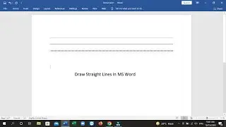 Shortcut Key to Draw Straight Lines in MS Word