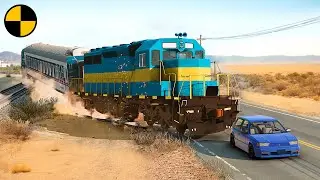 Trains and Car Сrashes #4 😱 BeamNG.Drive