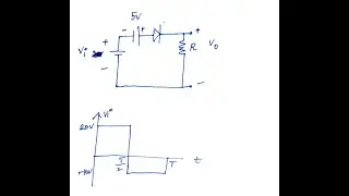 Determine the output waveform of this circuit |Square waveform as the  input|series clipper circuit.