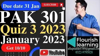 PAK301 Quiz 3 Solution 2023 / PAK 301 Quiz 3 Solution Semester Fall 2022 / PAK 301 Quiz 3 Fall 2022
