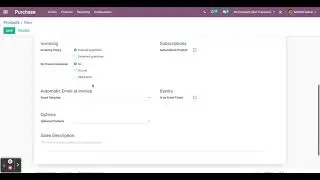 Odoo Purchase Module product variants