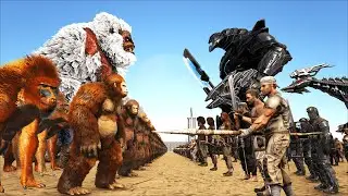 1000 APES vs 1000 HUMANS | EPIC BATTLE🦍