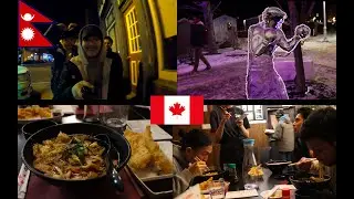 Nepalese Students witness ICE festival in Canada