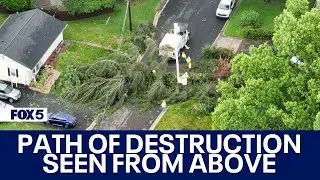 Aerial images of Maryland tornado damage captured by FOX 5 Skyfox Drone