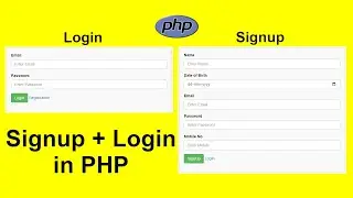 Registration and login form using PHP