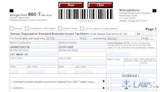 Form 600T Exempt Organization Unrelated Business Income Tax Return