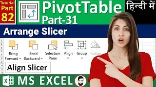 MS-EXCEL-82-How to Arrange Slicer in Excel | Distribute Equal Space between two slicers | PivotTable