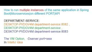 How to run multiple instances of the same application in Springboot|Microservices|different PORT|API