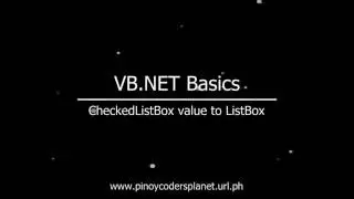 VB.NET Basics: CheckedListBox Item to ListBox
