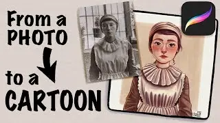 Procreate Time Lapse: How to Cartoon people from a photo | Showing the Brushes I usually use.