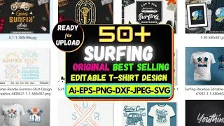 50 Best Surfing New T-shirt Designs Bundle