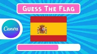 How to Make Viral Quiz Video in Canva - Guess The Flag Quiz video Animation tutorial