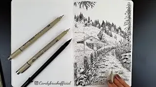 Pen & Ink Drawing #21 | Drawing A Nature Landscape