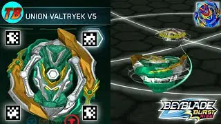 UNION VALTRYEK V5 GAME PLAY + ALL VAKTRYEK QR CODES BEYBLADE BURST APP!!