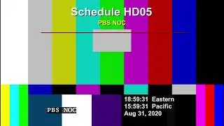 PBS HD05 Feed Error (August 31, 2020; No Program Slate)