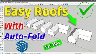 How to quickly create a roof in sketchup | Easy Sketchup Roof with Autofold | sketchup roof