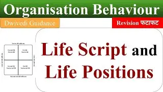 Life Script in transactional analysis, Life position, I am Ok You are OK,Organisational behaviour ob