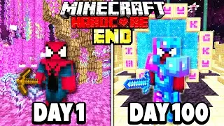 I Survived 100 Days in THE END in HARDCORE Minecraft...