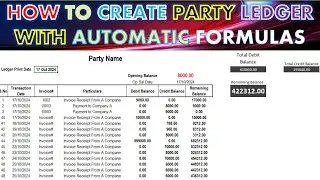 How to create Automatic Party Ledger with Formula in excel | Ledger book in excel | ledger in excel