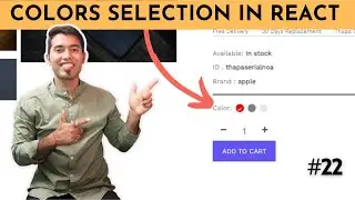 React Ecommerce Website #22:  Colors Picker Selection functionality with React JS 🔥