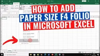 How to Add Paper Size F4 Folio in Microsoft Excel