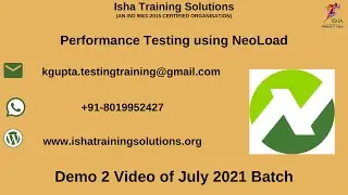 Performance Testing using NeoLoad Demo 2. Pls call / whatsapp us on +91-8019952427 to enroll