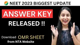 NEET 2023 Answer Key Released🔥 NTA Latest Update #neet2023 #neet #update