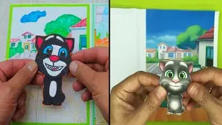 DIY Paper quiet book. My talking Tom 2 Lite vs My Talking Tom