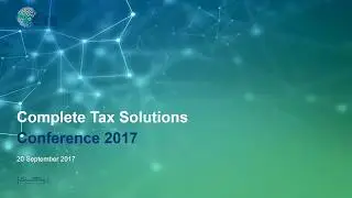 CTS Conference 2017: Kris Peach - Tax Transparency Code and Accounting for Uncertain Tax Positions