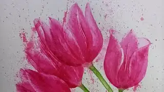 Tulips painting | water colour tulips