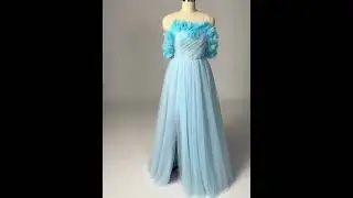 Stunning Sky Blue Split Front Prom Dresses 2024 Sweet 16 Formal Dresses