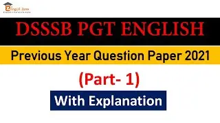 DSSSB PGT ENGLISH PYQ 2021 || DSSSB PGT ENGLISH PREVIOUS YEAR QUESTION PAPER || PGT ENGLISH MCQs