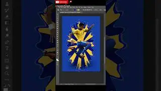 Create Radical Background on Neymar's photo in Photoshop 🟡🔵 #photoshopedit