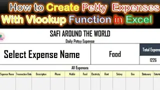 How to create Petty Expense with Vlookup step by step |how to create petty cash account in excel