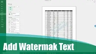 How to Add Watermark Text in Excel