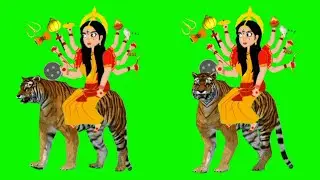 Green screen Sherawali Mata Cartoon Character/Green Screen Durga maa/Durga maa Green Screen