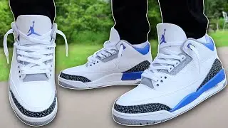 How To Lace Jordan 3s Loosely (w/ ON FEET) | Featuring 'Racer Blue' (BEST WAY!)