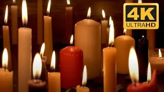 2 Hours Burning Candles and relaxing music in 4K. Cinematic look in 24fps. No Loops