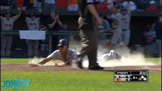 Michael Brantley hits a go-ahead little league HR in the 9th inning vs the Orioles, a breakdown