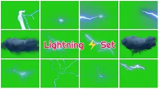 Lightning Pack Animated Green screen VFX Collection HD