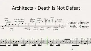 Architects - Death Is Not Defeat - Drum transcription, sheet music